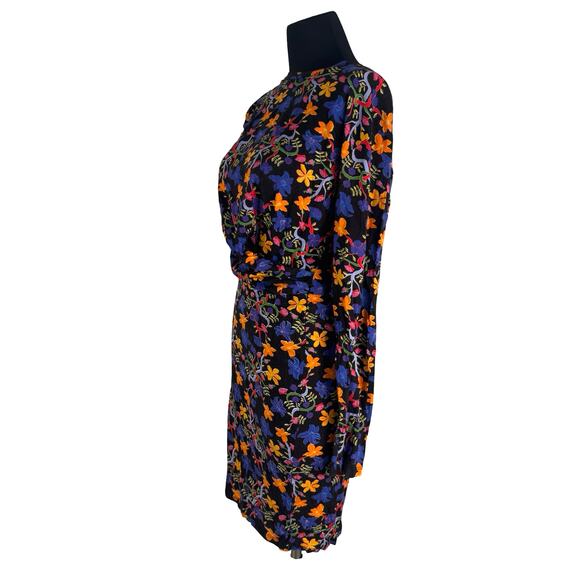 Vibrant Modern Statement: Zara Trafaluc Floral Ruched Mini Dress - Picture 6 of 13